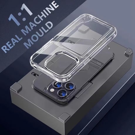 iphone15/14proケース カード収納 2枚 クリア iphone12/13カバー  四隅耐衝撃加工 高透明感 黄ばみにくい[M3505]