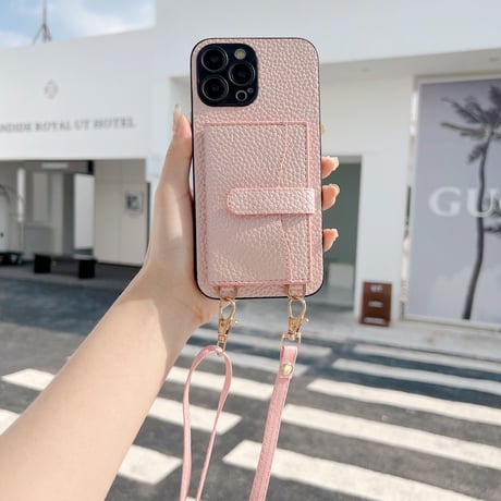 iphone14Plus/13proケース  カード入れ3個 ショルダー付き レザーアイフォン12mini/11カバー  高品質 便利 スタンド機能 [M2163]