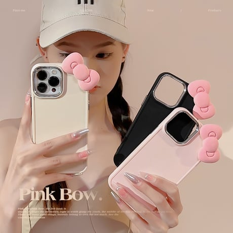 リボン iPhone15/15proケース 可愛い iPhone14pro/13/12カバー お揃い 女子力アップ[M3735]