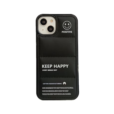 ダウン 笑顔iPhone14pro/14plusスマホケース にこちゃん Keep Happy アイフォン13/12/11proカバー ファッション 高品質 男女兼用 プレゼントに最適 [M2587]
