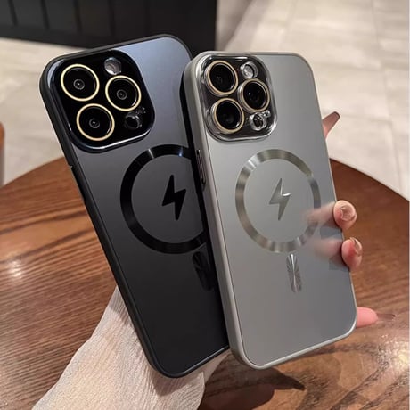 MagSafe対応 iPhone15Pro/15ProMaxケース 指紋防止 耐衝撃 iPhone14/13/12proケース レンズ保護 丈夫耐久性[M3879]
