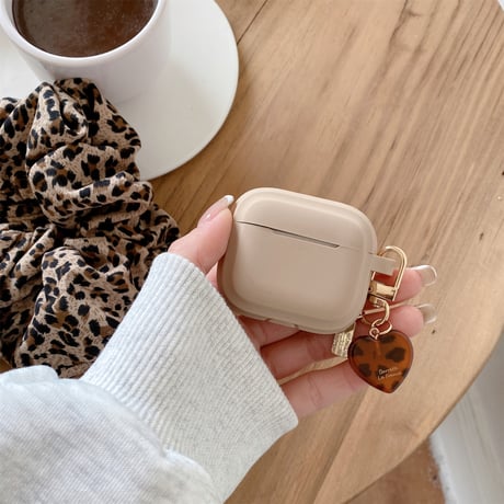 シリコン Airpods4ケース 豹柄キーホルダー付 Airpodspro2カバー Airpods3/2 指紋防止 可愛い[M4913]