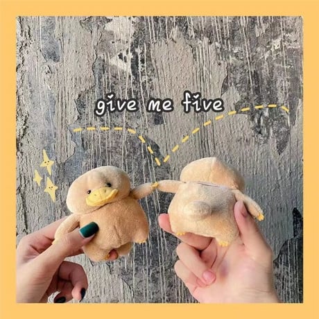 アヒル ぬいぐるみairpods3ケース Brown duck airpodsproカバー 可愛い動物デザインM221