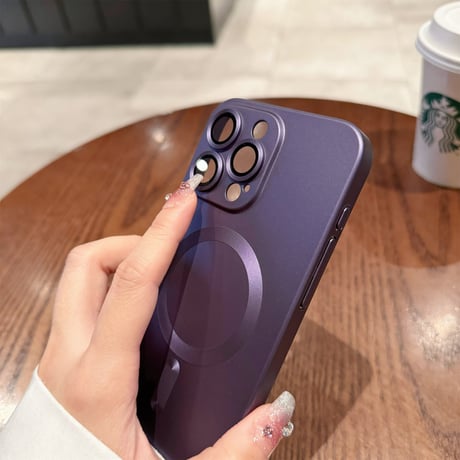Magsafe対応 iPhone15pro/15promaxケース シンプル 無地 iphone14Pro/13/12ケース 指紋/汚れ防止[M3850]