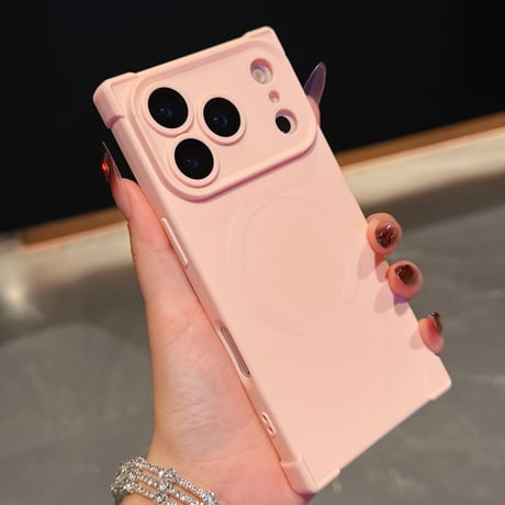 スクエア iPhone17Pro/17Promaxケース Magsafe充電 iPhone17/17Airカバー 四角耐衝撃 カッコイイ [M5659]