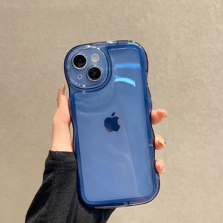 うねうね iPhone15/15proケース 高透明 ウェーブ型クリアケース 光沢 大人可愛い 落下防止[M3483]