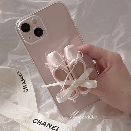 バレエシューズグリップ iPhone14/15ケース 高品質 セレブ愛用 iPhone13mini/12/11カバー お洒落 かわいいクリアカバー トレンド 人気[M2781]