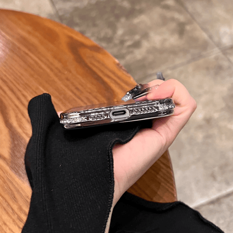 ジュエリー Magsafe対応 iPhone15/15proケース キラキラインナーシール付 iphone 14/13/12カバー きれい[M3857]