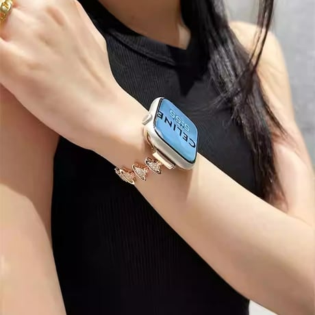高級感ビジュー Applewatchベルト メタル アップルウォッチバンド Ultra2/1/SE(第2/1世代)/Series9/8/7/6/5/4/3/2/1 エレガント[M4629]