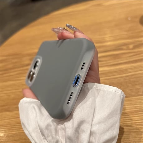 指紋防止 シリコンiPhone15/15pro/15plusケース  手さわりいい丈夫 iPhone14pro/13/12カバー シンプル風[M3938]
