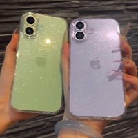iPhone17ケース ラベンダー/セージ/ミストブルーに合う iPhone17Pro/Air/ProMaxケース キラキラ ラメ入り ピンク/ブラック 透明[M5869]