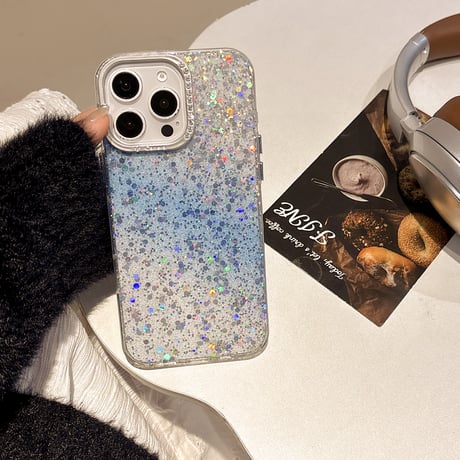 春におすすめ iPhone16pro/16ケース キラキララメ ジュエリー iPhone15Pro/13/14カバー グラデーションカラー 可愛い [M5091]