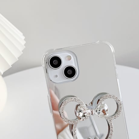 鏡グリップ iPhone15/15proケース かわいいミラー iPhoneSE2/14/13Proカバー 女子に大人気 ギフトにおすすめ 多機能 [M4016]