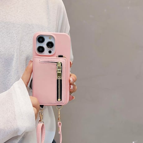 iPhone15/15proケース カード収納/小銭入れ  レザー アイフォン14/13/12ケース ストラップ 高品質 多機能[M3536]
