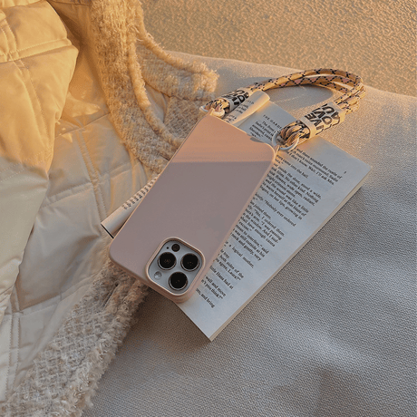 ショルダーストラップ付 iphone16/15pro/14/13ケース  高級感 iphone12mini/11proカバー   シンプル風  ガールズファッション[M2149]