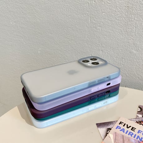 高品質指紋防止 iPhone14/14proケース 黄ばまない アイフォン13/12proカバー  半透明 マット 全面保護 シンプル薄型 [M3190]