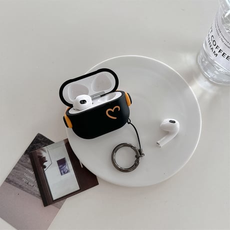 スタンド付 Airpods 4ケース ハート柄 Airpods3/2/Pro2カバー リング付 便利 丈夫 耐久性ある [M4736]
