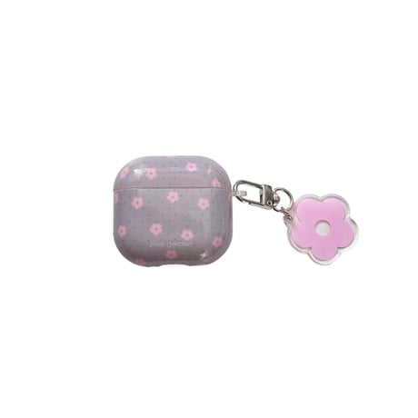 韓国っぽ AirPodsPro3ケース 花柄 Airpods4/3ケース  AirpodsPro2/Pro1カバー  淡色系 キーホルダー付 可愛い [M5965]
