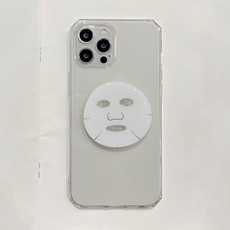 フェイスパック グリップ付 iphone13pro/12ケース   美容マスク クリア耐衝撃iphoneXR/11カバー   頑丈  多機能M952
