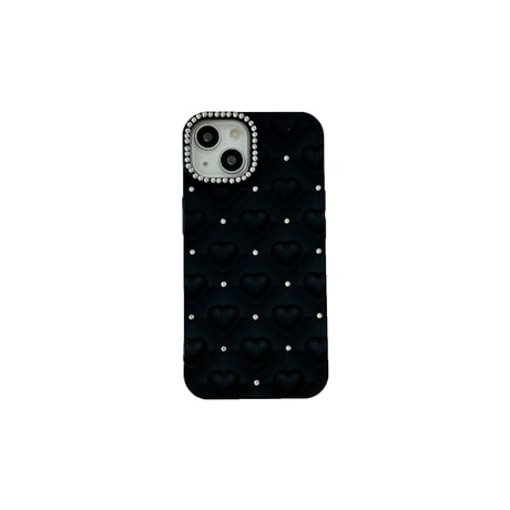 グリッドダイヤ iPhone15/15Proケース ハート ストーンiPhone14Pro/13/12Proカバー グジュアリーさ ギフトに最適[M3730]