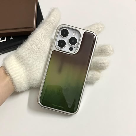 グラデーション iPhone16pro/16カバー グリップ付き iPhone15pro/14promax/13ケース 上品 シック [M5349]