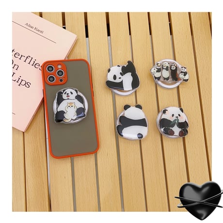 Panda Catスマホグリップ マグセーフ式 折り畳み式グリップトーク パンダ 卓上スタンド機能付き 耐久性あり ギフトに最適[M3749]