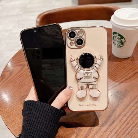 宇宙飛行士 iphone14/13promaxケース  スタンド機能 iphone12/11promaxカバー  高品質  可愛い[M2056]