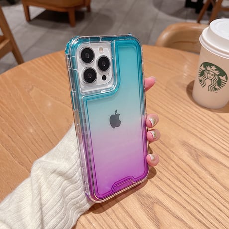 耐衝撃おしゃれ アイフォン14Plus/14proカバー グラデーションカラー iphone13/12pro/11ケース 黄ばまない  頑丈 耐久性あり[M2223]