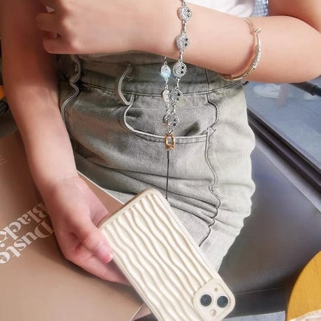 豪華ジュエリー 笑顔ストラップ キラキラ  オシャレ 女子力アップ かわいい プレゼントにおすすめ  [M4101]