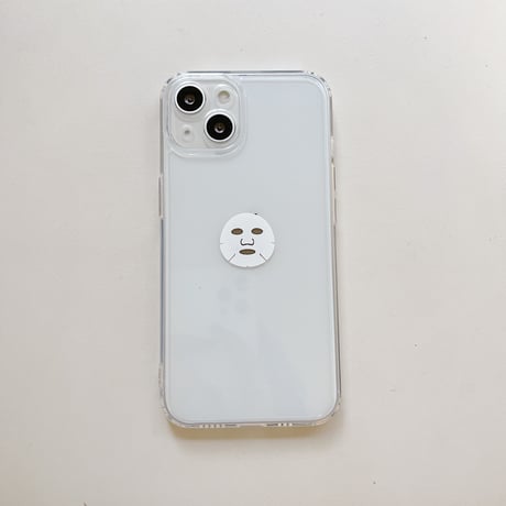 シートパックマスク柄 iPhone16/15pro/14/13promaxケース 透明 iphone12mini/11proカバー   超可愛い SNS人気M1114