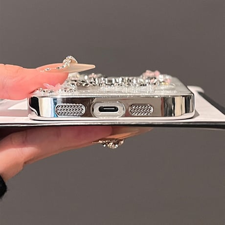 ダイヤメイク鏡 iPhone16Pro/16ケース おしゃれ iPhone15/14Promax/13カバー 高級感たっぷり 大人可愛い[M4866]