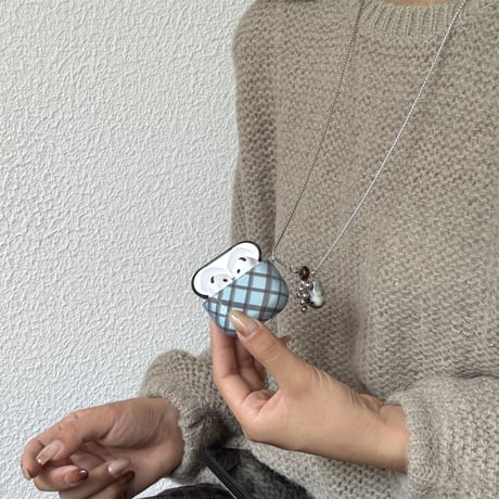 菱形 Airpods4/Pro第3世代ケース  チェーンストラップ/宝石デコ AirpodsPro3/2ケース  シック  airpods3カバー 可愛い 秋冬ファッション [M5685]