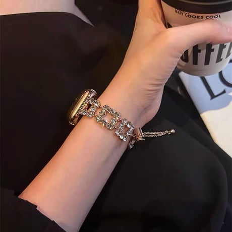 メタルビジュー Applewatch 10ベルト キラキラ 高級感 Ultra2/1/SE2/1/Series9/8/7/6/5/4/3/2/1アップルウォッチバンド おしゃれ[M4622]