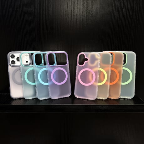 薄型軽量 iPhone17Pro/17ケース  MagSafe対応 指紋防止 アイフォン16ProMax/15pro/14カバー グラデーションカラー [M6469]