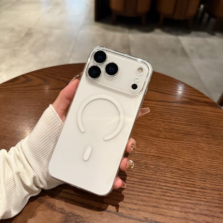 MagSafe対応 iPhone17ProMax/16proケース クリア 高透明度 レンズフイルム付シンプル 高品質 ハードケース[M3481]