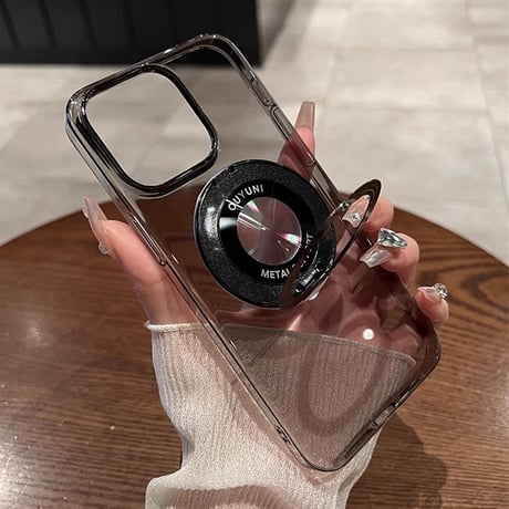 クリア iPhone15pro/15promaxケース MagSafeリングスタンド付 iPhone14pro/13/12カバー 黄ばまない 薄型 [M4127]