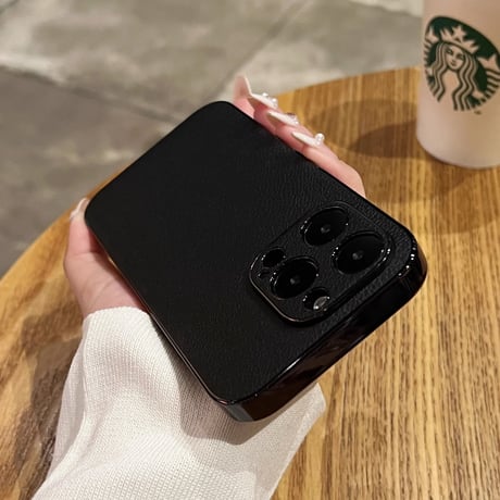 レザー iPhone15/15proケース メッキサイド iPhone14/13proカバー 高級感 指紋防止 シンプル  ビジネス風[M3524]