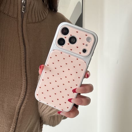 ハート柄 iPhone17Pro/17ケース ピンクカラー iPhone17Promax/16Pro/15ケース 甘すぎ カメラカバー付 高品質[M6127]