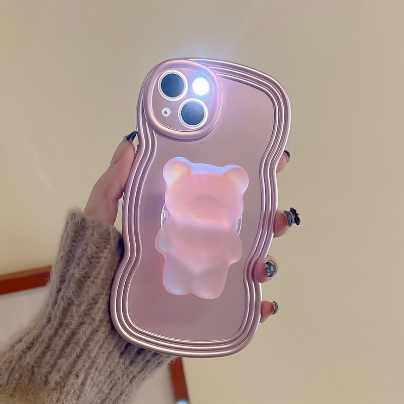 【熊さん専用】iPhone 14 Pro 熊さんグリップ iphone14/14proケース ローズゴールド色 iphone13/12