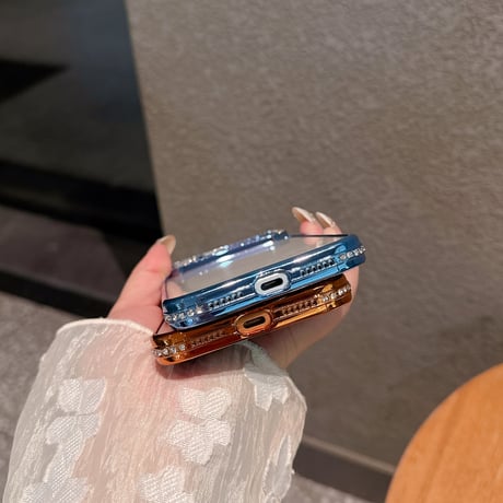 ジュエリーライン iPhone17Pro/17ケース シェル柄 iPhone16/15ProMax/14ケース ラグジュアリー感 キラキラ感 レンズ保護[M6252]