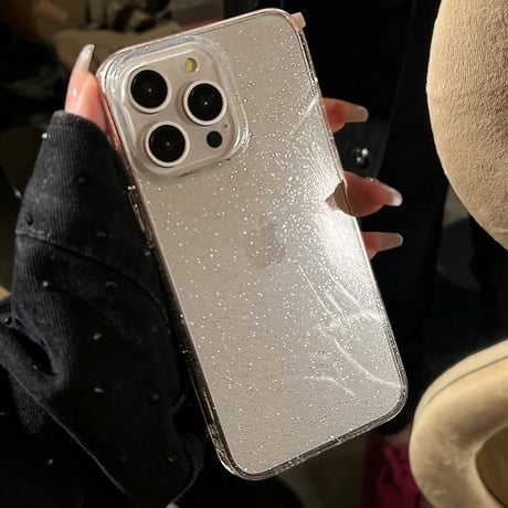 黄ばまない iPhone15/15pro/15plusケース ラメ入り 透明アイフォン14/13pro/12カバー シンプル シック [M4233]