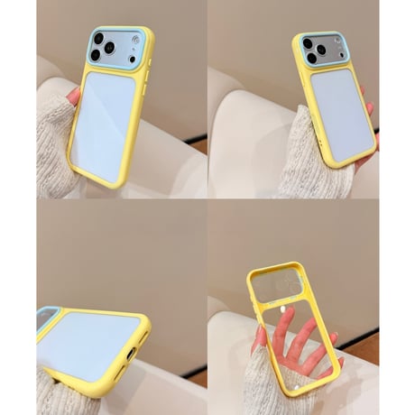 カラーフレーム iPhone17/17Proケース ストラップ付 iPhone16Pro/15proMaxケース 頑丈 黄ばまない[M6512]