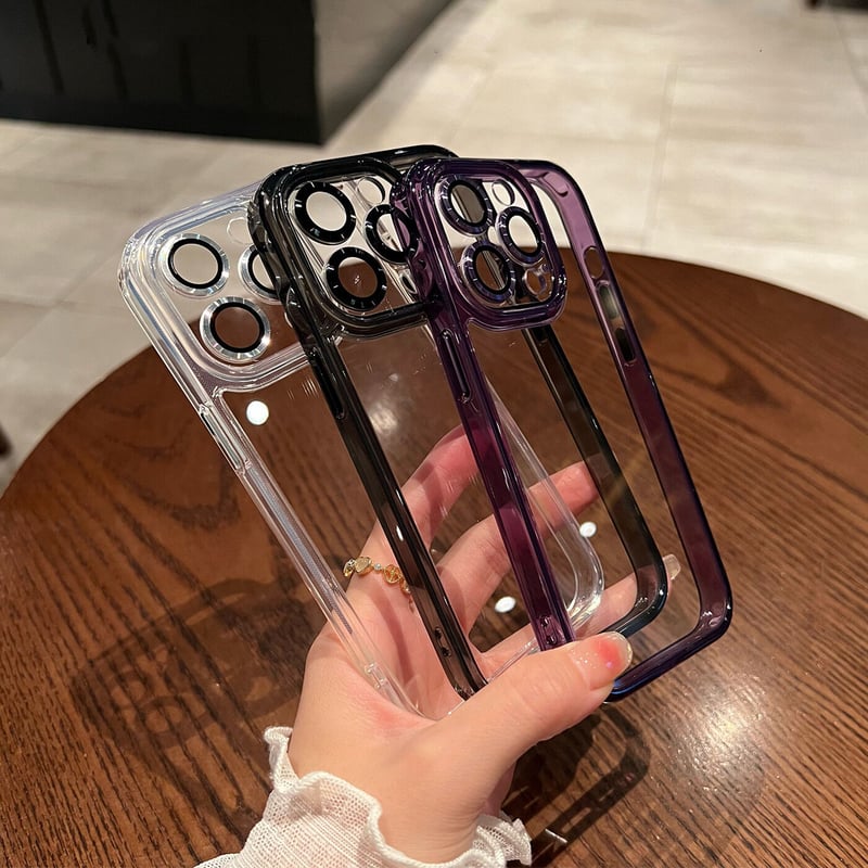 iPhone15pro/15promaxクリアケース ガラスレンズフィルム付 高透明度