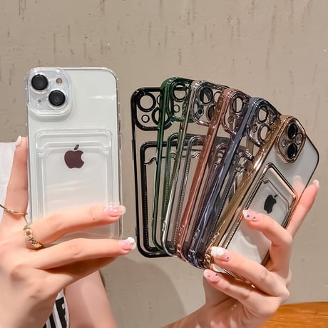 メッキ カード収納 iphone14pro/13ケース カメラレンズ保護フィルム付 アイフォン12/11proカバー お買い得[M2100]