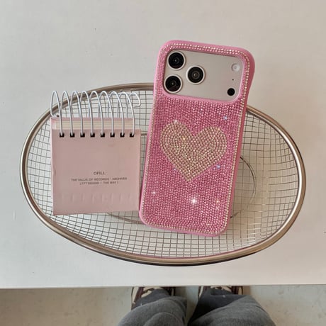 ダイヤデコ iPhone17pro/17ケース ハート iPhone16promax/15pro/14ケース  女子力高い キラキラ感たっぷり[M6198]