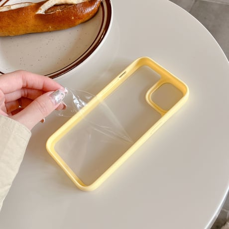 頑丈黄ばまないiphone14/13proケース 透明 アクリル素材 アイフォン12/11カバー  カラー枠 お揃い 男女向け 持ち運びやすい[M2942]