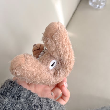 クマぬいぐるみ Airpods4/3/Pro2ケース  もこもこ エアーポッズケース 柔らかい 手さわりいい プレゼントにおすすめ[M3785]
