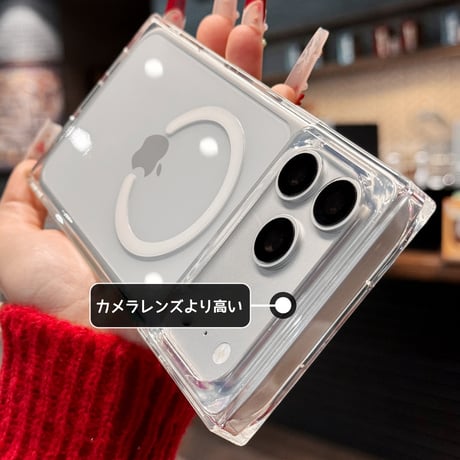 スクエア iPhone17Pro/17ProMaxケース 指紋防止  MagSafe対応 iPhone17/16Pro/15カバー マット仕上げ 耐衝撃加工[M5995]