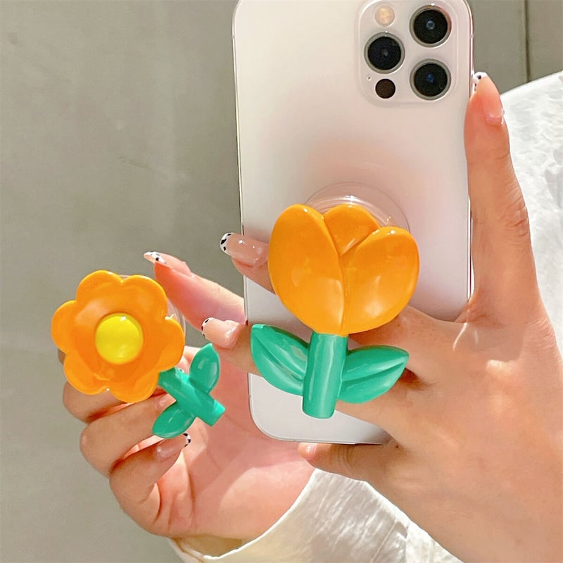 チューリップ花 スマホグリップ 可愛いFlower 折り畳み式グリップ