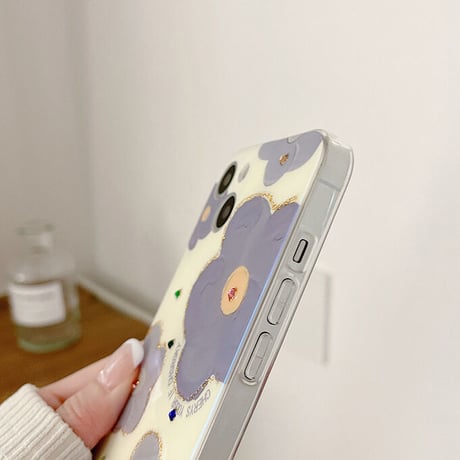 Purple flower laser iphoneケース  スマホケース